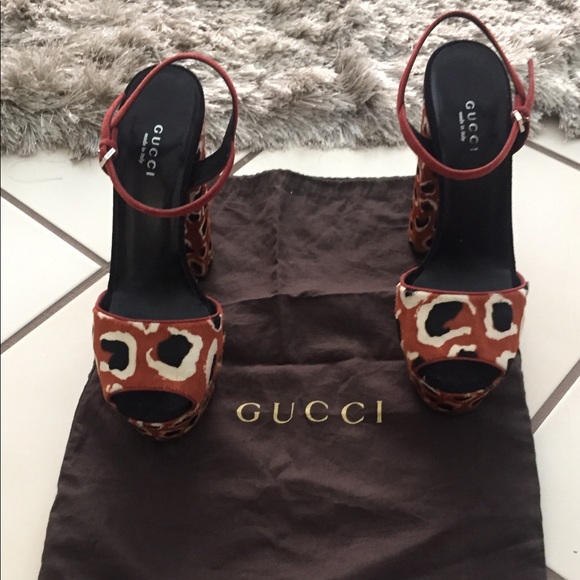 GUCCI DARK RED LEOPARD PRINT - Picture 1 of 6